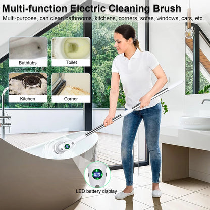 Multifunctional 8-in-1 Rotating Electric Cleaning Scrubber for Household Use