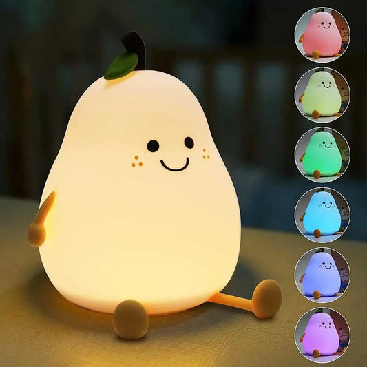 Close-up of PearGlow Kids Nightlight’s cute pear design. Vitoi-Store