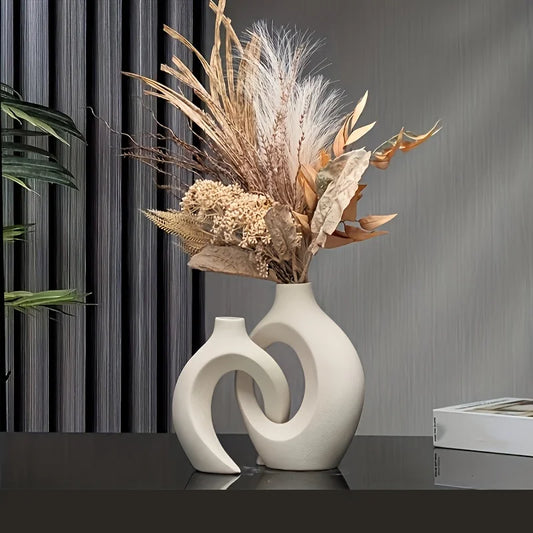 Serene Sculptures abstract ceramic vases in a modern living room setting. Vitoi-Store